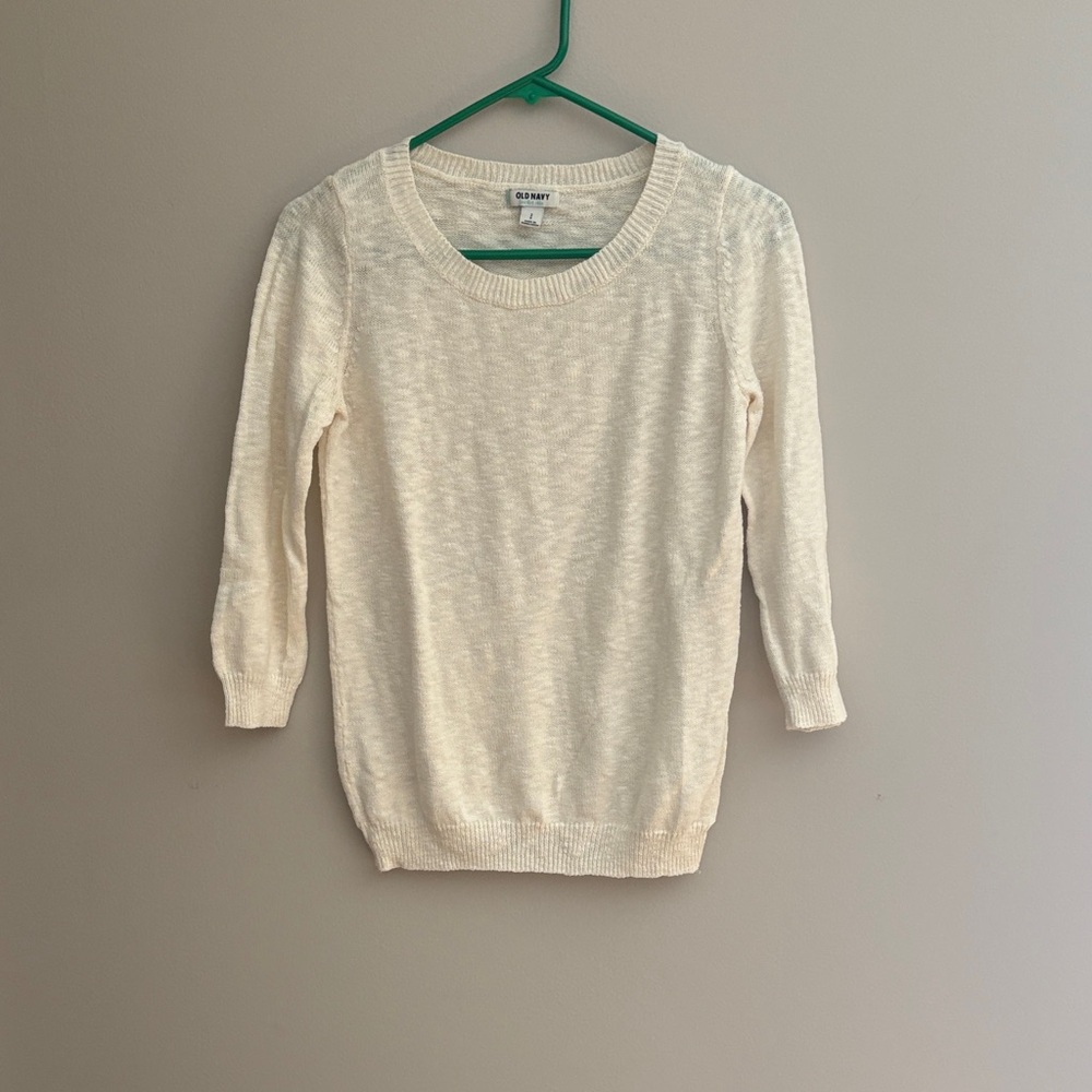 Old Navy Women's Cream Crew Neck Sweater